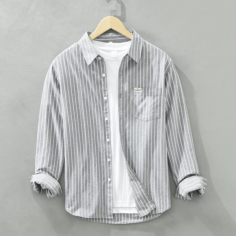 Edward – Chemise Oxford à Rayures en Coton pour Homme