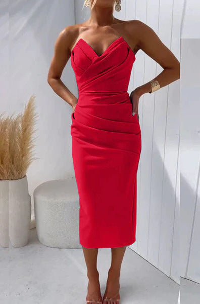 Carly – Robe Longue Fendue Sans Manches