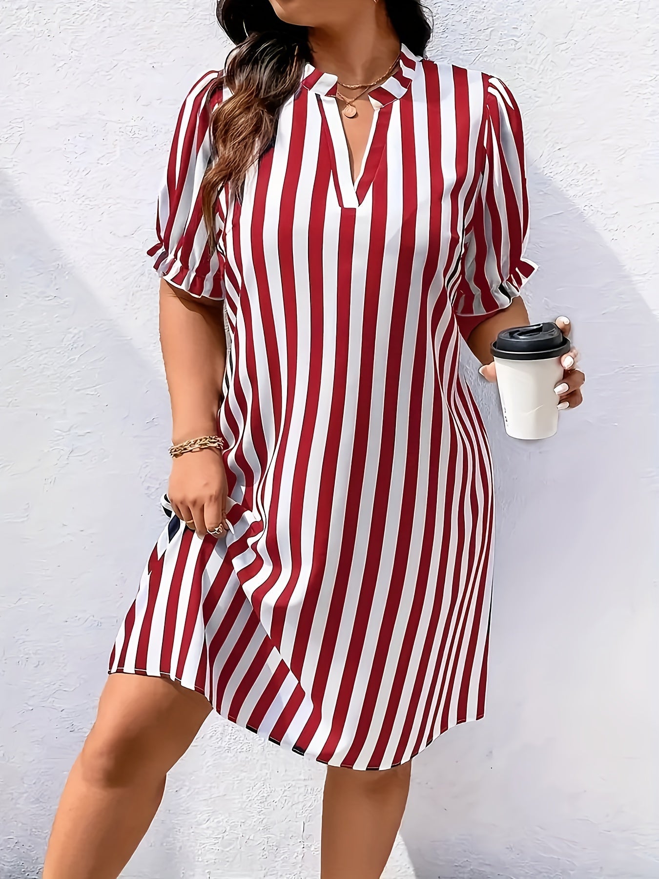 Camicia da donna a righe casual, stile elegante per tutte le occasioni