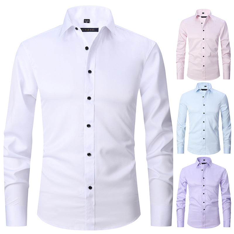 Kirk – Chemise Slim Fit à Manches Longues et Couleur Unie