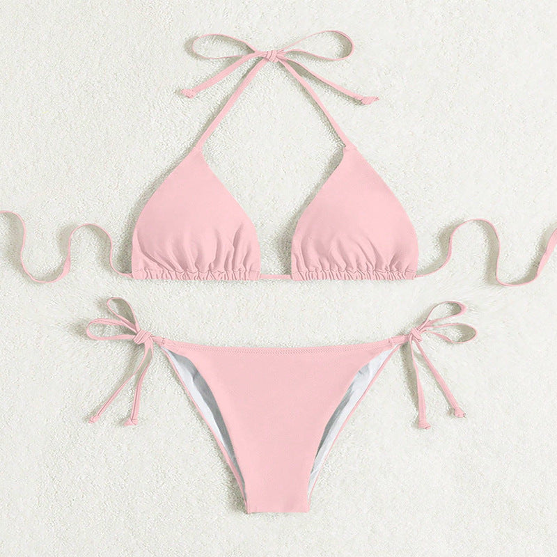 Leah – Maillot de bain bikini à nouer uni
