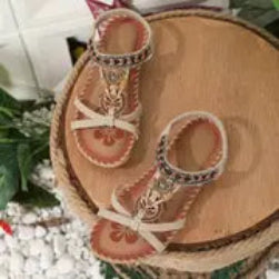 Rose – Sandales tissées en corde de chanvre pour femmes