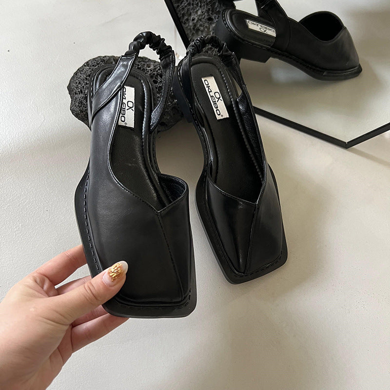 Carol – Chaussures Mode à Talon Bas et Dos Ouvert