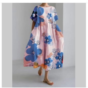 Sue – Robe de Mode Décontractée avec Impression 3D en Tissu Coton