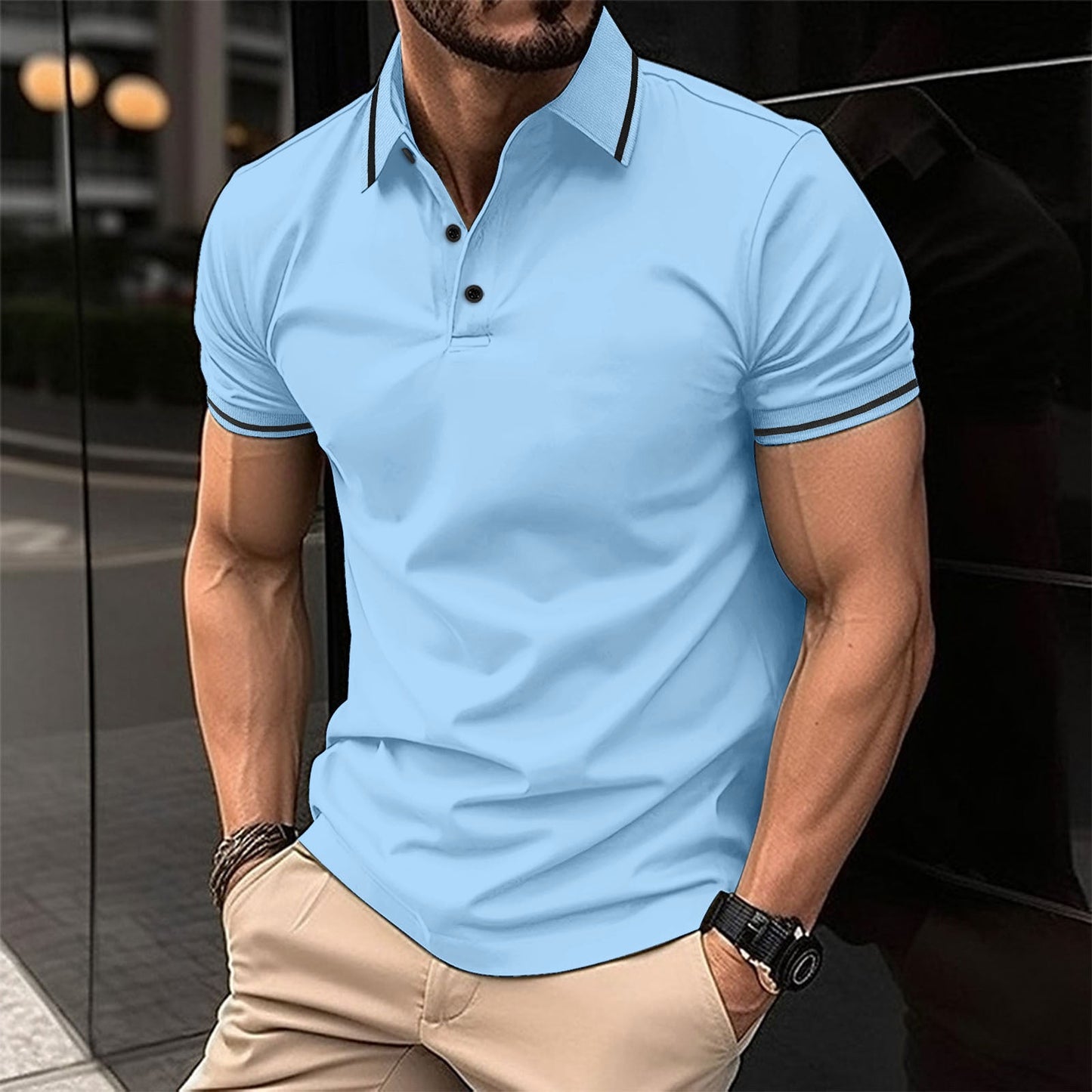 Lewis – Polo à Manches Courtes et Col Classique pour Hommes