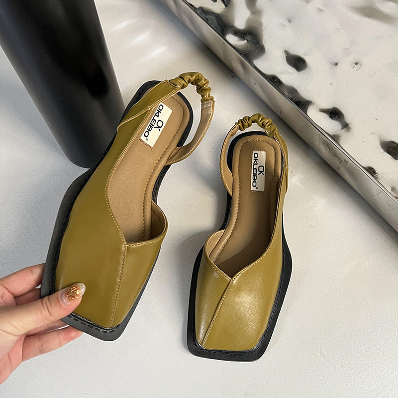 Carol – Chaussures Mode à Talon Bas et Dos Ouvert