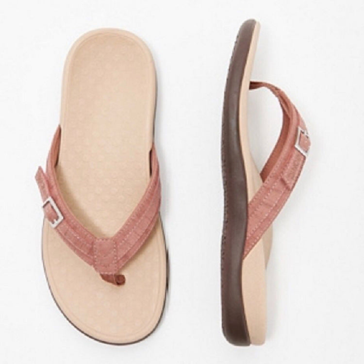 Sophia – Tongs Métal à Semelle Plate en Cuir Vegan