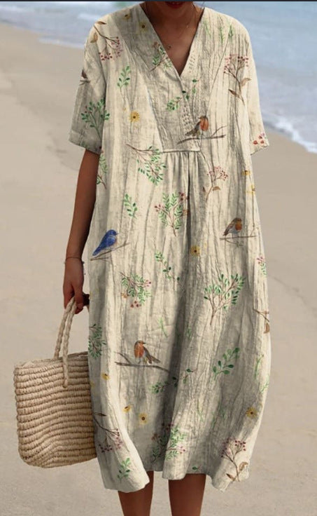 Gillian – Robe Longue Imprimée Confortable