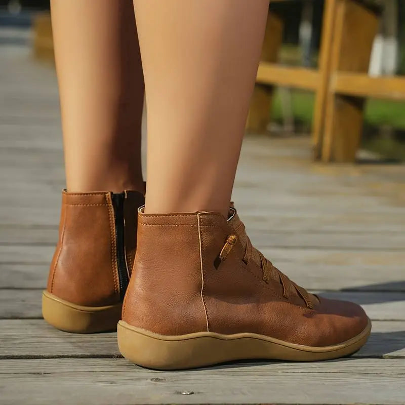 Bottines femme confort style décontracté – Chaussures montantes idéales pour la marche et la saison automne-hiver