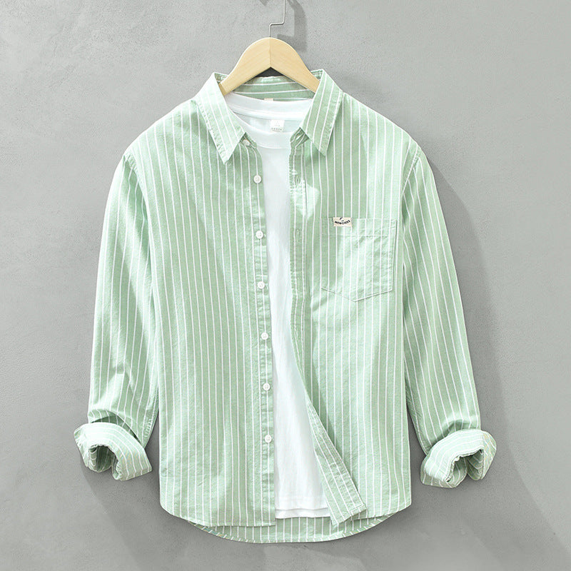 Edward – Chemise Oxford à Rayures en Coton pour Homme