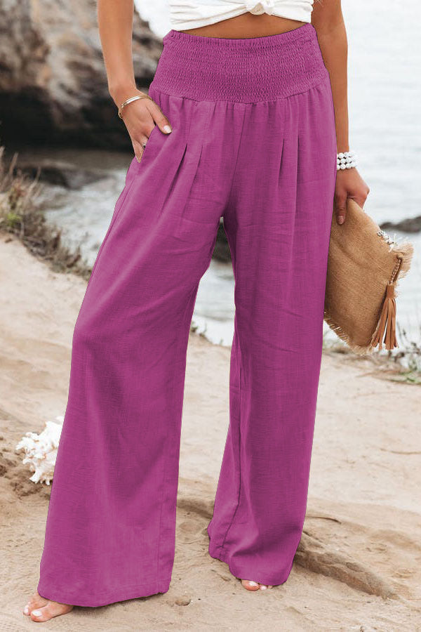 Faith – Pantalon large en coton et lin