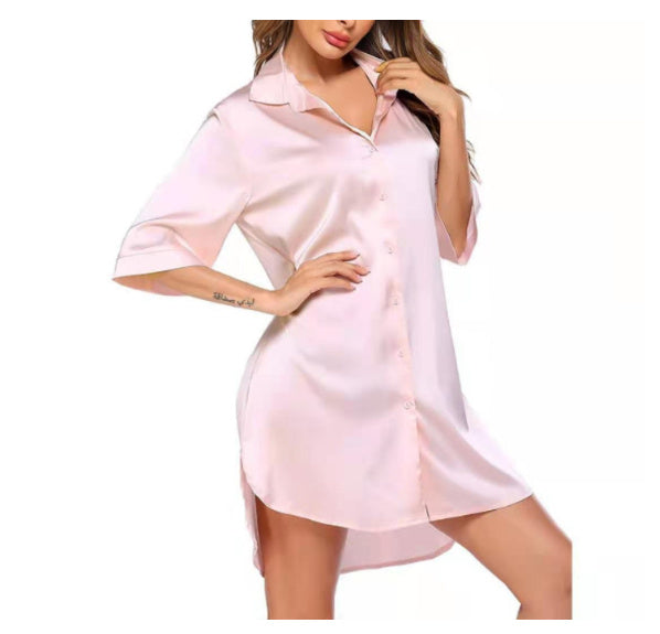 Christine – Chemise en soie unie pour le confort à la maison
