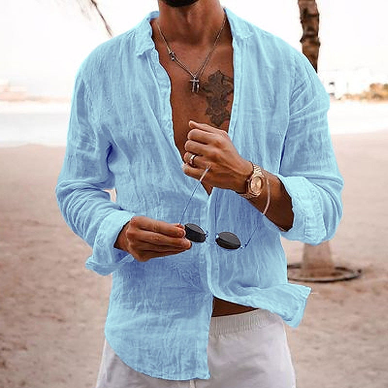 Benjamin – Chemise Décontractée en Coton et Lin