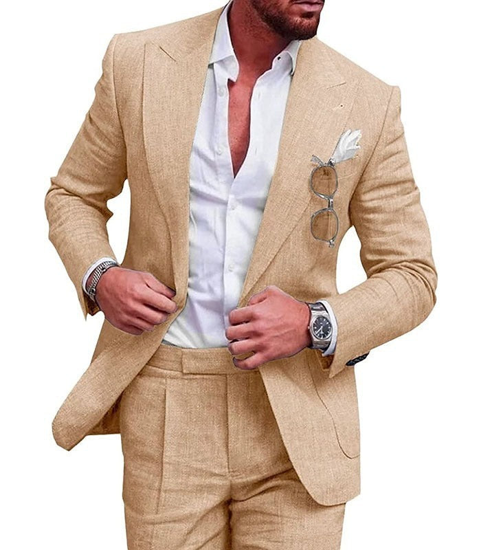 Joshua – Costume Deux Pièces Uni à Bouton Unique