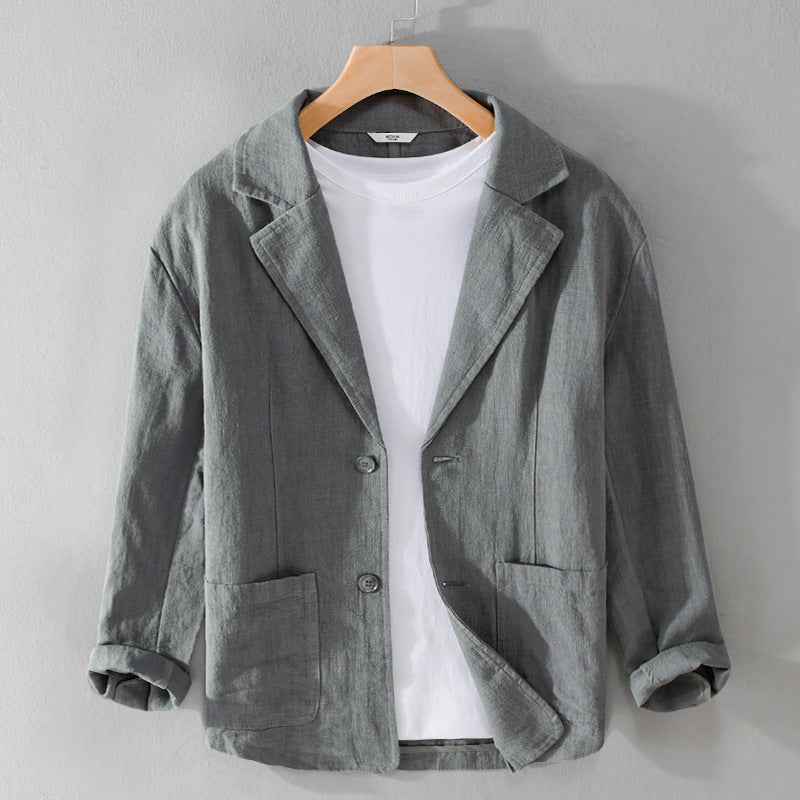James – Veste de Costume Décontractée à Manches Courtes Rayées