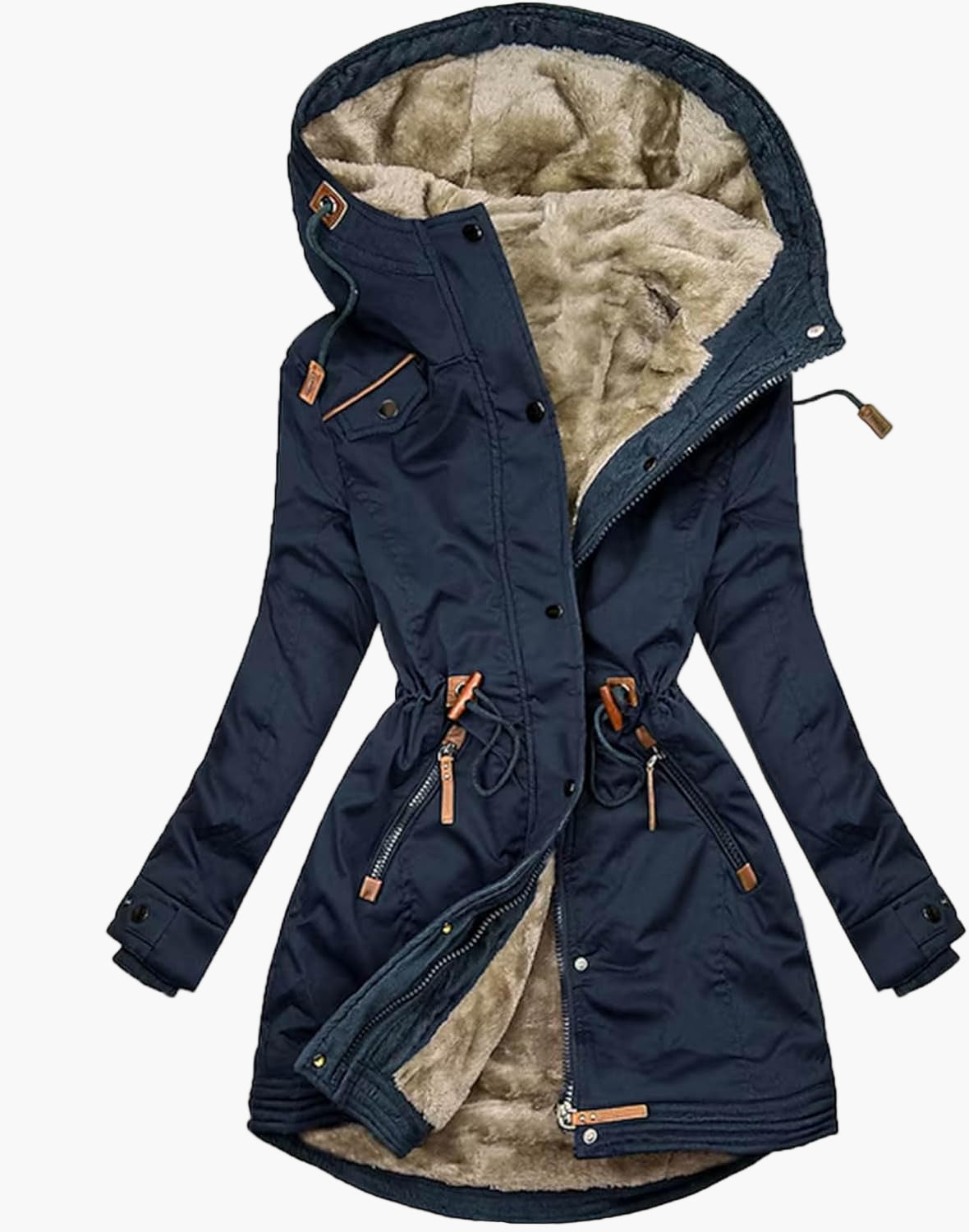 Veste parka femme doublée polaire style urbain pour hiver et activités extérieures