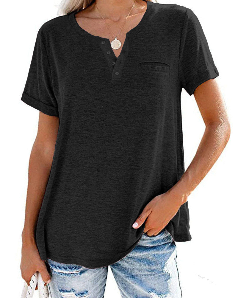 Nicole – T-shirt ample à manches courtes et col en V
