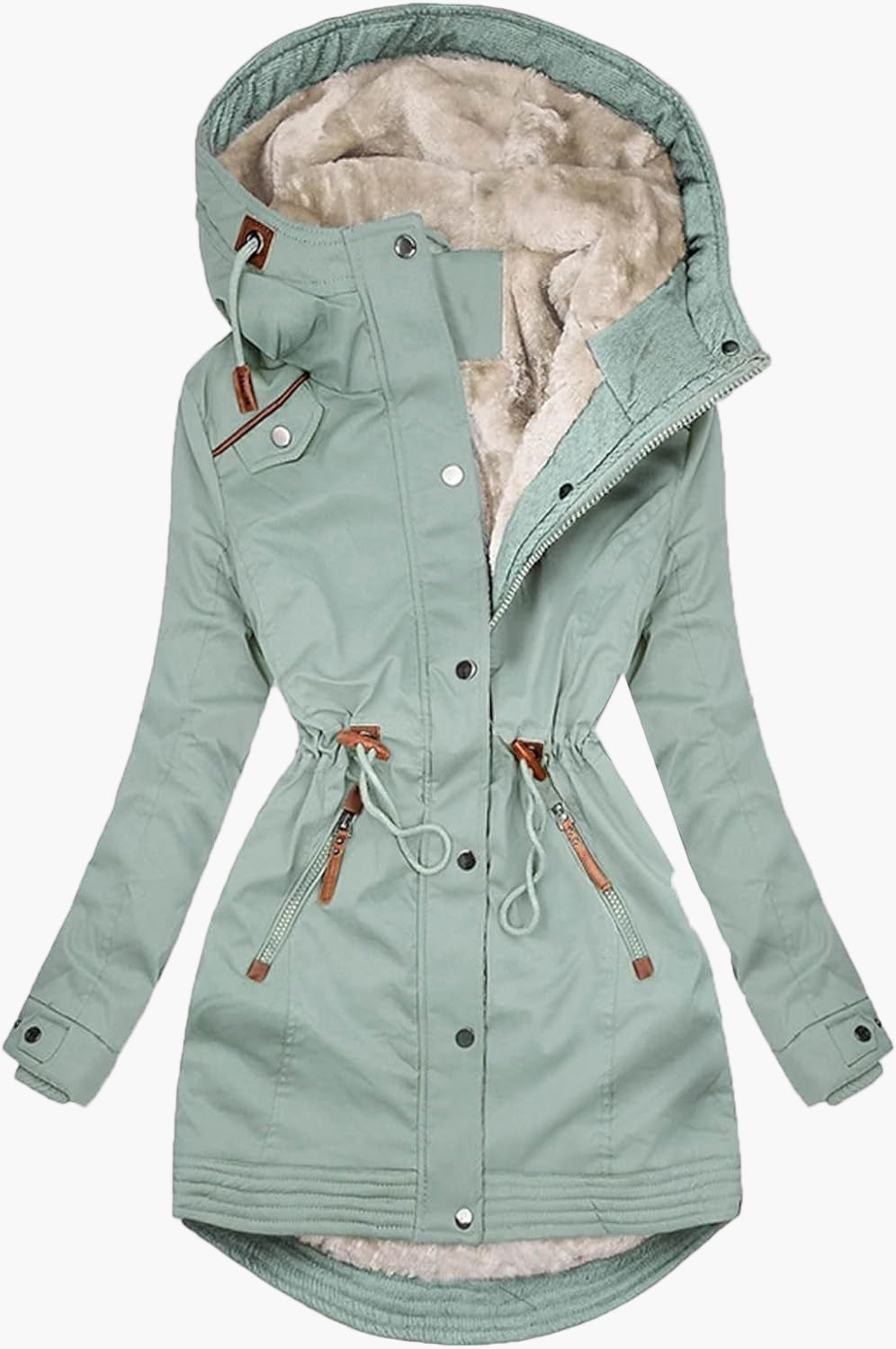 Veste parka femme doublée polaire style urbain pour hiver et activités extérieures