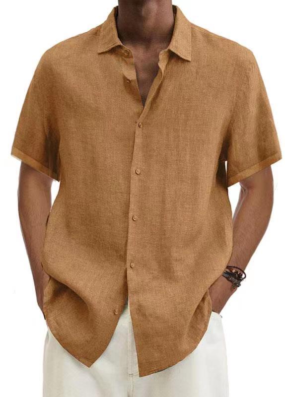 Chemise Décontractée Homme Style Japonais Manches Courtes Été
