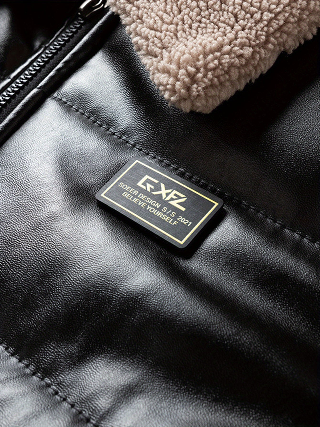 Blouson d'hiver homme style aviateur col mouton pour usage quotidien et urbain