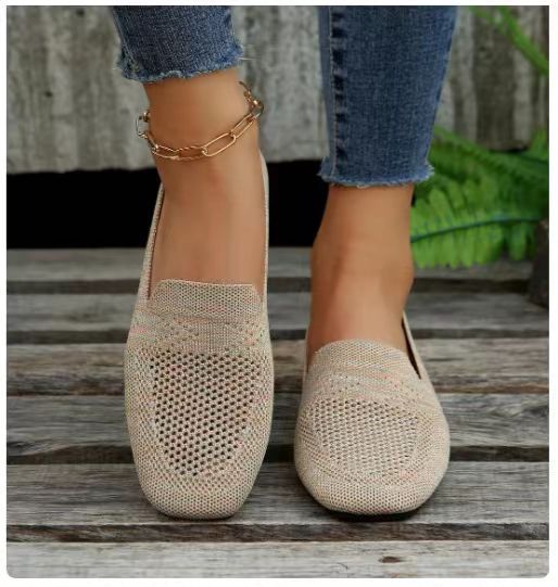 Juliet – Chaussures à Talon Plat Tissées Volantes pour Femmes