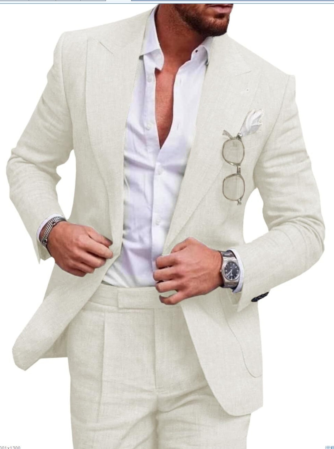 Joshua – Costume Deux Pièces Uni à Bouton Unique