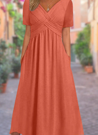 Francesca – Robe Évasée à Manches Courtes