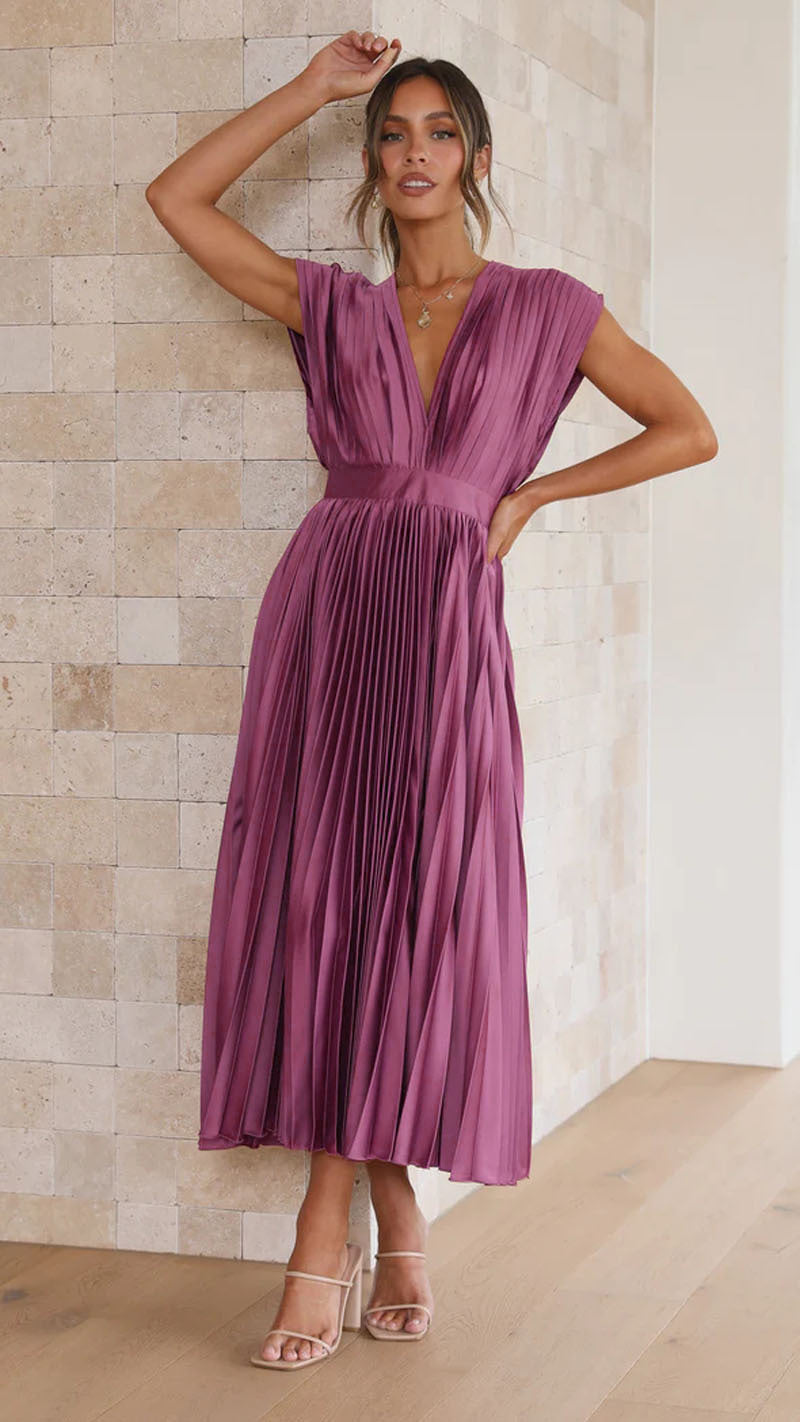 Ruth – Robe Plissée Décontractée Sans Manches avec Zip