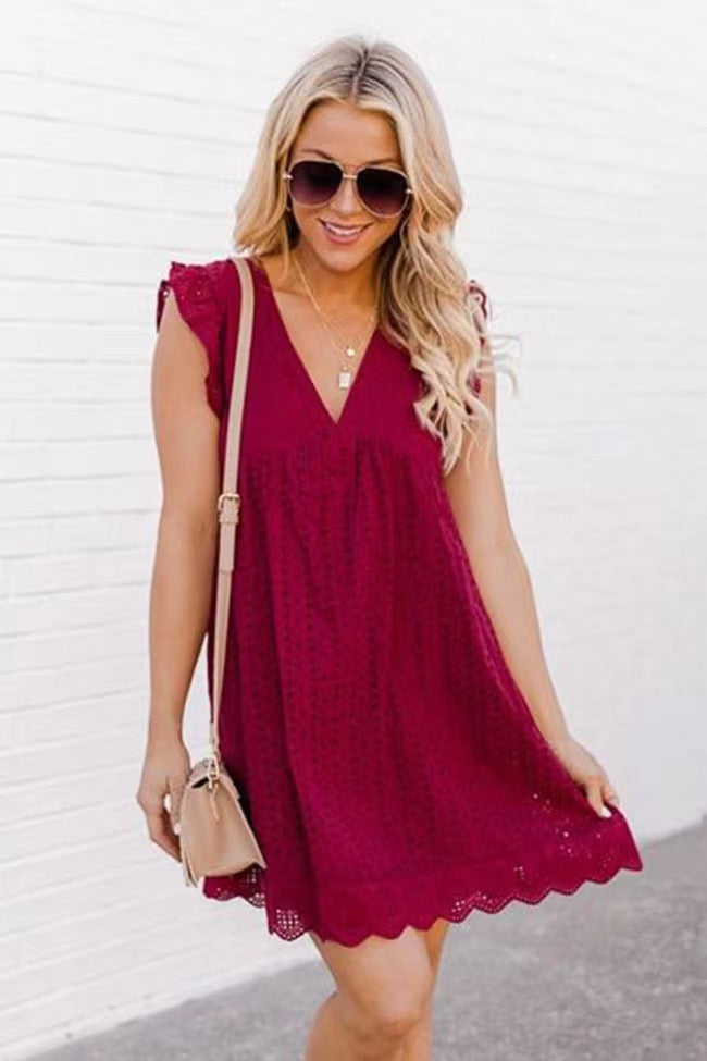 Sandra – Robe d'Été Sans Manches avec Poches et Jacquard