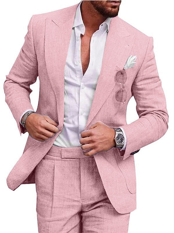 Joshua – Costume Deux Pièces Uni à Bouton Unique