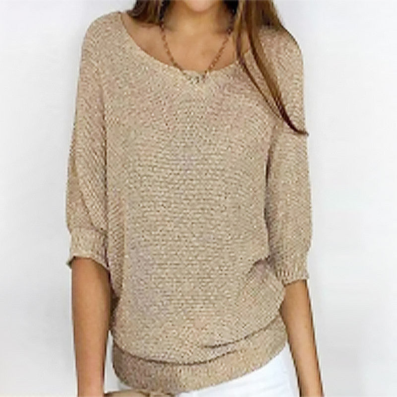 Denise – Pull à Encolure Ronde Uni pour Femme