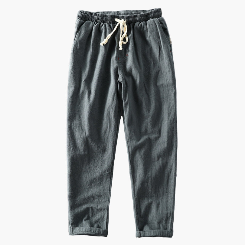 Pantalon homme style japonais urbain décontracté – coupe droite polyvalente