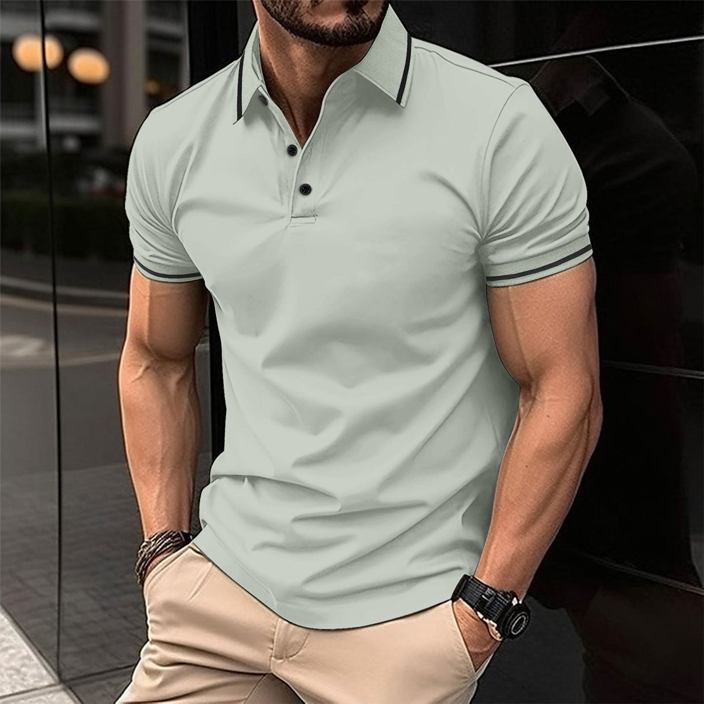 Lewis – Polo à Manches Courtes et Col Classique pour Hommes