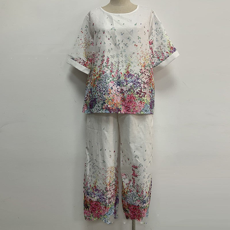 Karen – Ensemble Imprimé Végétal et Floral pour Femmes
