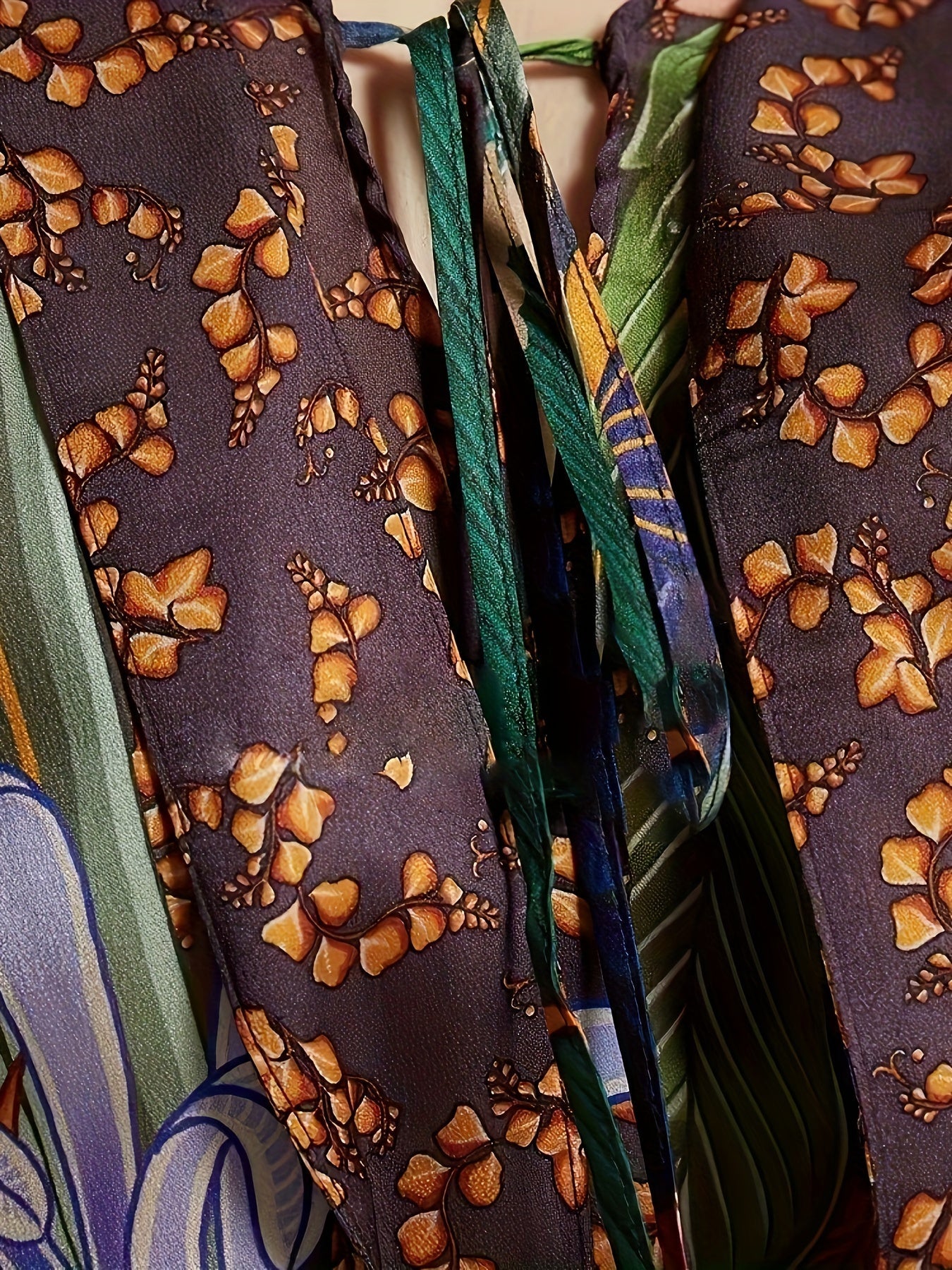 Kimono Kaftan lungo da donna stile orientale con stampa artistica per serate o vacanze