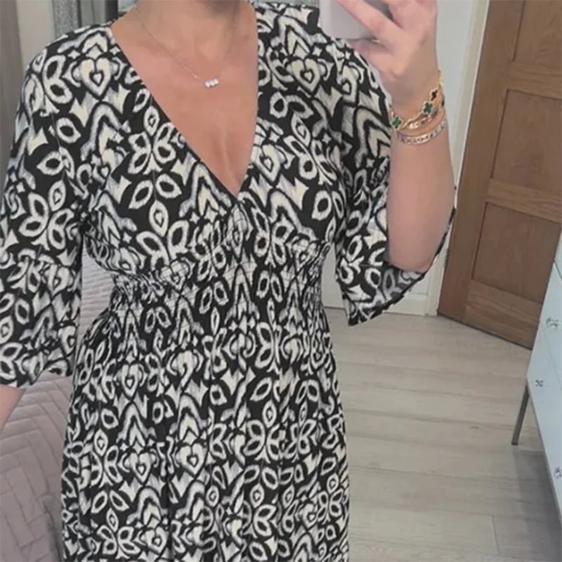 Deborah – Robe Florale à Col V pour Femmes
