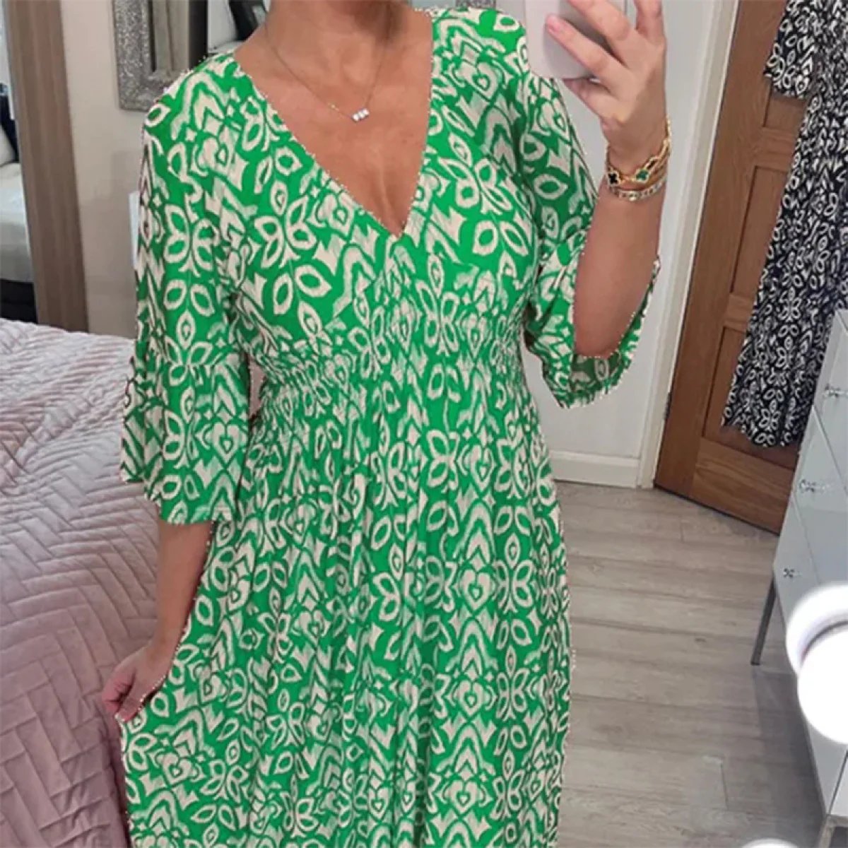Deborah – Robe Florale à Col V pour Femmes