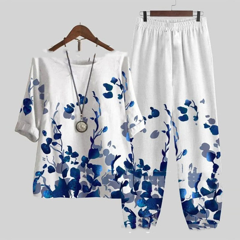 Karen – Ensemble Imprimé Végétal et Floral pour Femmes