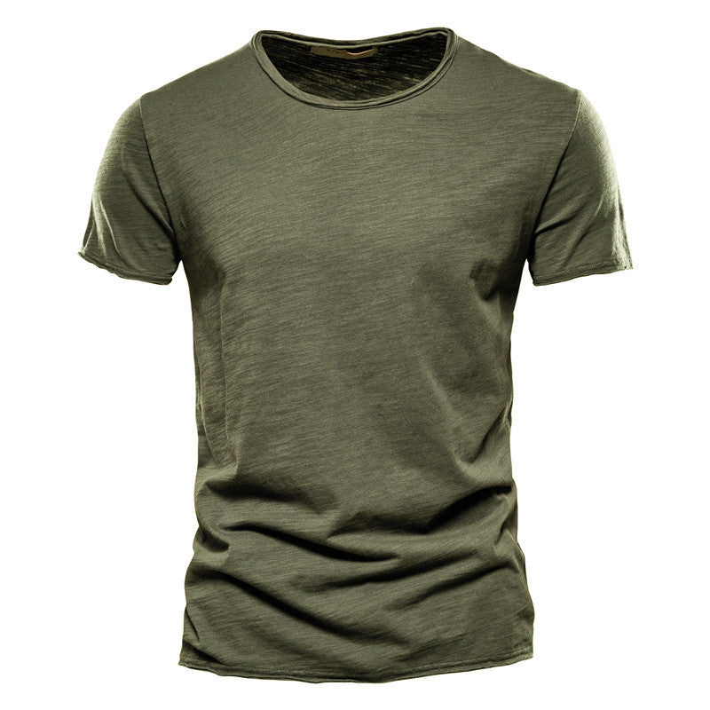 Frank – T-shirt Slim en Coton Slub à Manches Courtes
