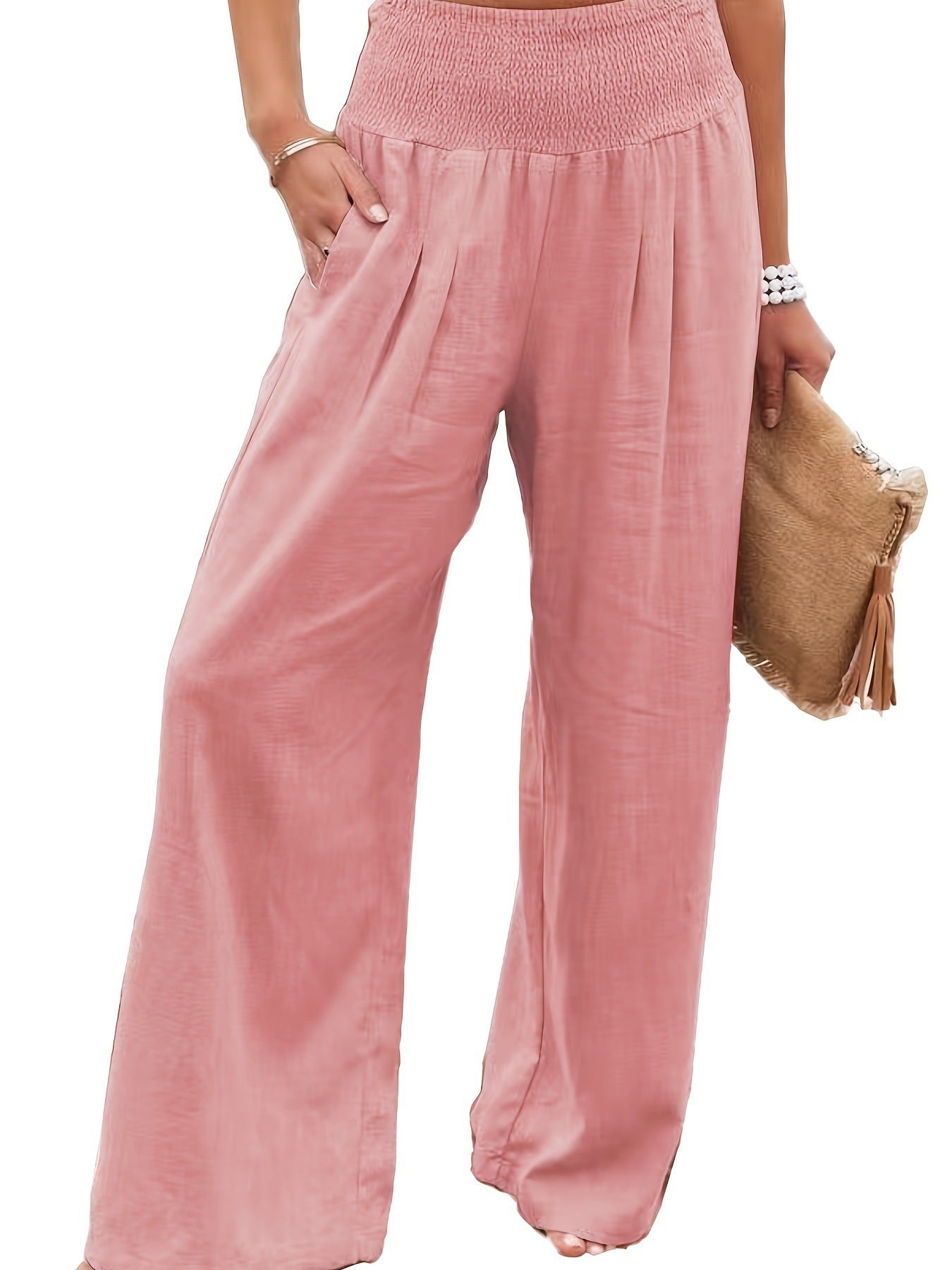 Faith – Pantalon large en coton et lin