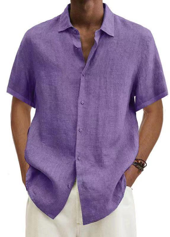 Chemise Décontractée Homme Style Japonais Manches Courtes Été