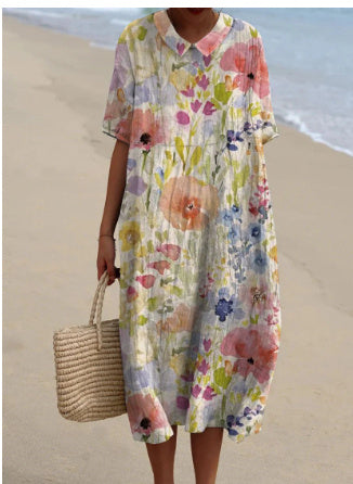 Gillian – Robe Longue Imprimée Confortable