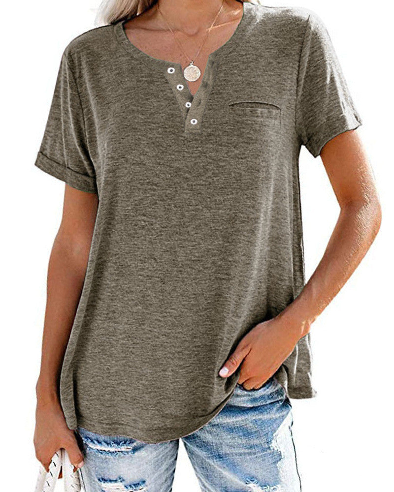 Nicole – T-shirt ample à manches courtes et col en V