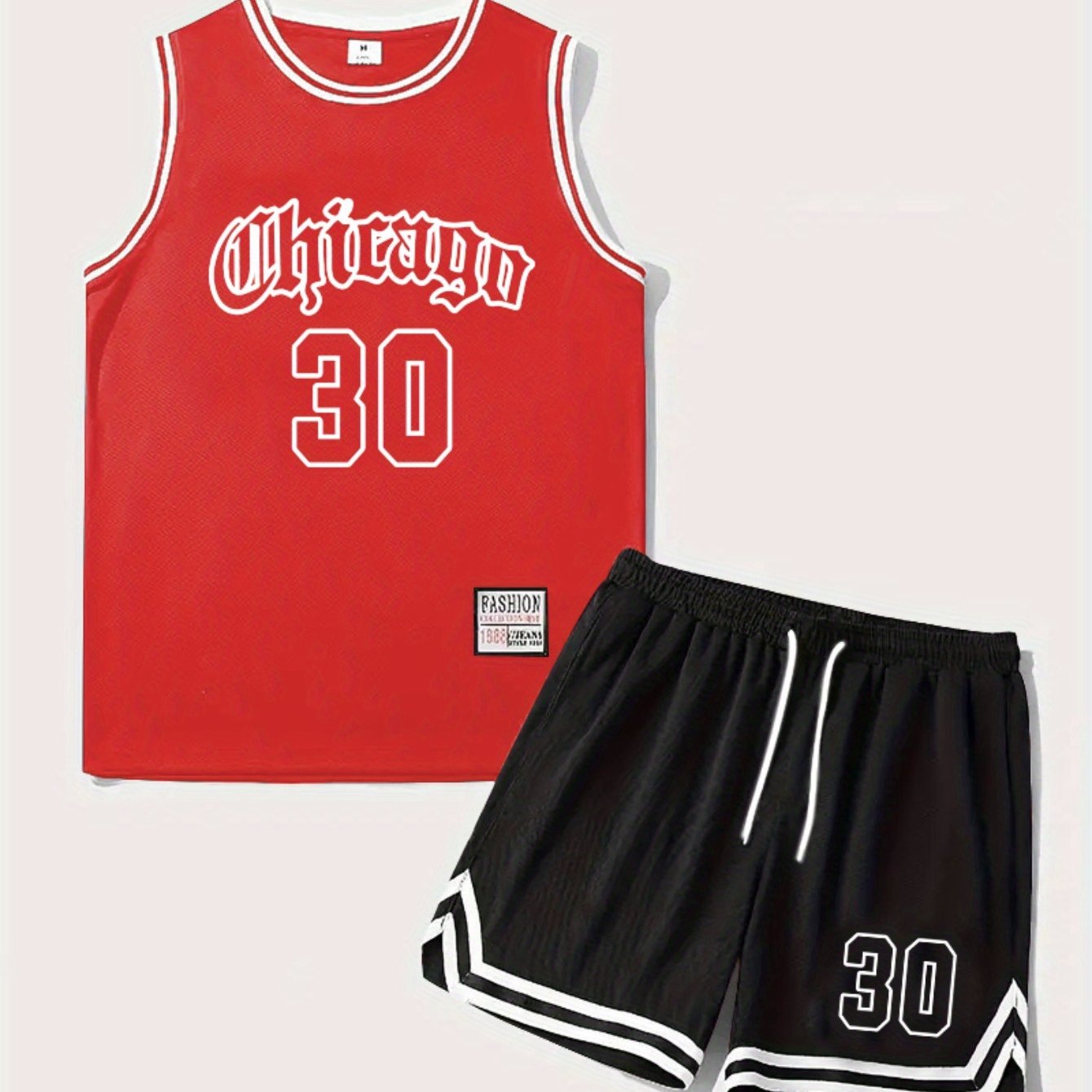Men's Chicago Style Basketball Tank Top and Shorts Set - Urban Sporty Look