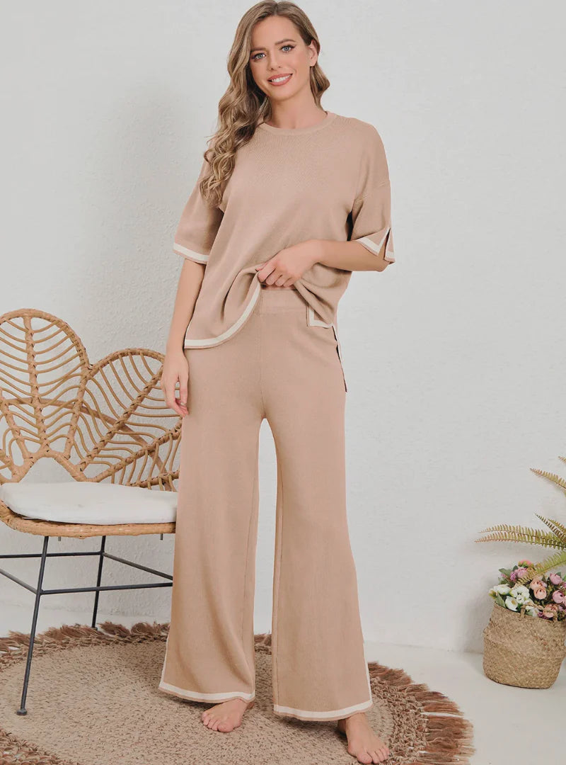 Ensemble Lounge Élégant en Tricot