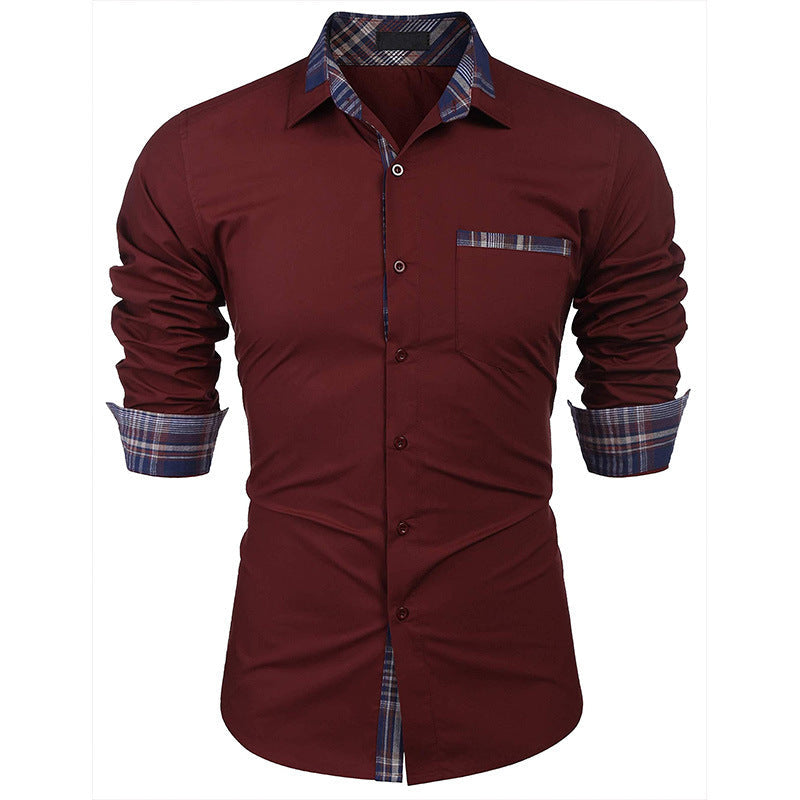 Chemise élégante homme style casual chic à col revers – Idéale pour bureau et sorties