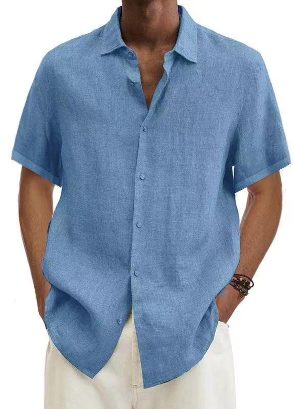 Chemise Décontractée Homme Style Japonais Manches Courtes Été