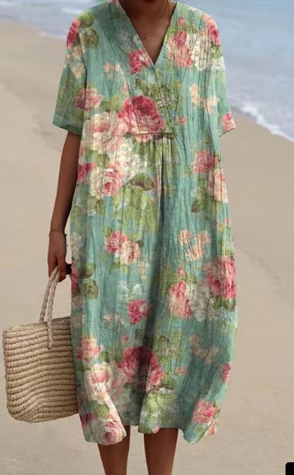 Gillian – Robe Longue Imprimée Confortable