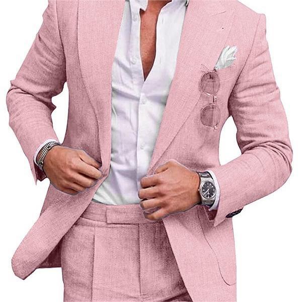 Joshua – Costume Deux Pièces Uni à Bouton Unique