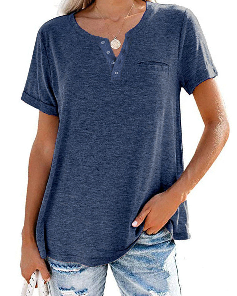 Nicole – T-shirt ample à manches courtes et col en V